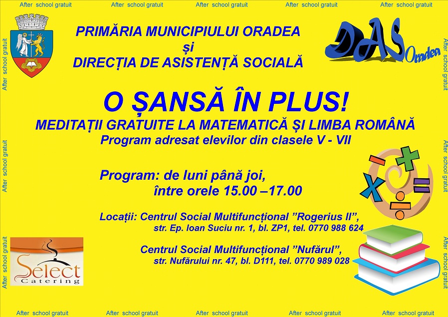 DAS Oradea: Masa calda si meditatii gratuite pentru copiii ce provin din familii cu dificultati financiare