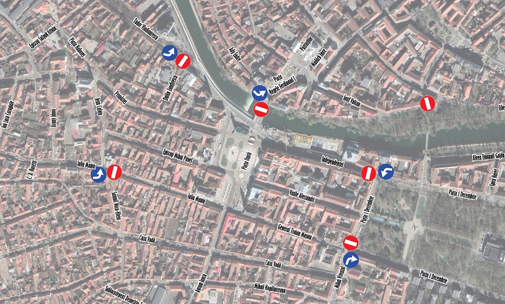 Toata zona centrala a Oradiei are traficul restrictionat intre orele 18:00-24:00, pana duminica 6 octombrie