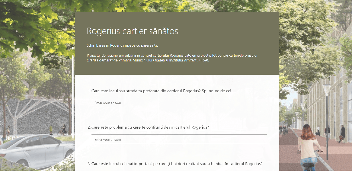 Studiu de regenerare urbana pentru cartierul Rogerius, in care oradenii se pot implica. Completeaza chestionarul