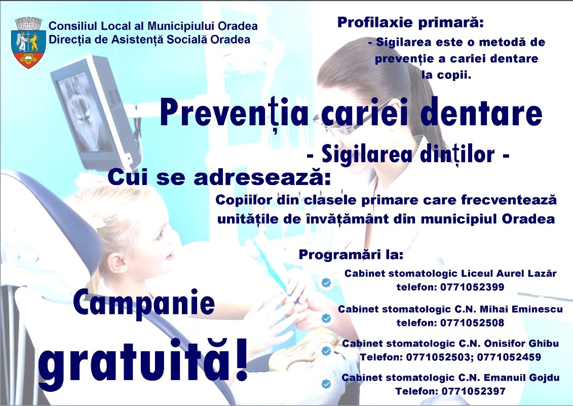 DASO organizeaza o campanie adresata elevilor oradeni, ce vizează prevenția cariei dentare