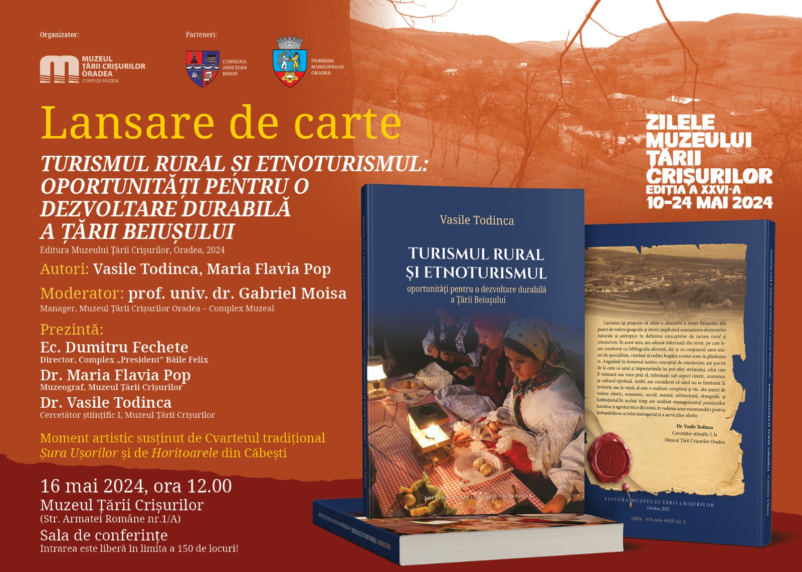 Lansare de carte – Turismul rural și etnoturismul: oportunități pentru o dezvoltare durabilă a Țării Beiușului