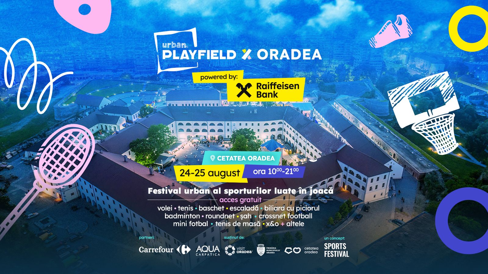 Urban Playfield vine la Oradea. Festival de sporturi pentru cei mici si mari in Cetatea Oradea