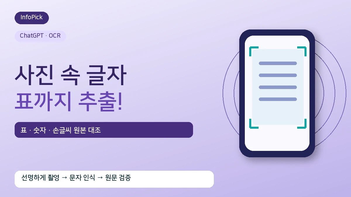 ChatGPT 사진 글자 추출 방법 (표·숫자·손글씨 인식 오류 줄이기)