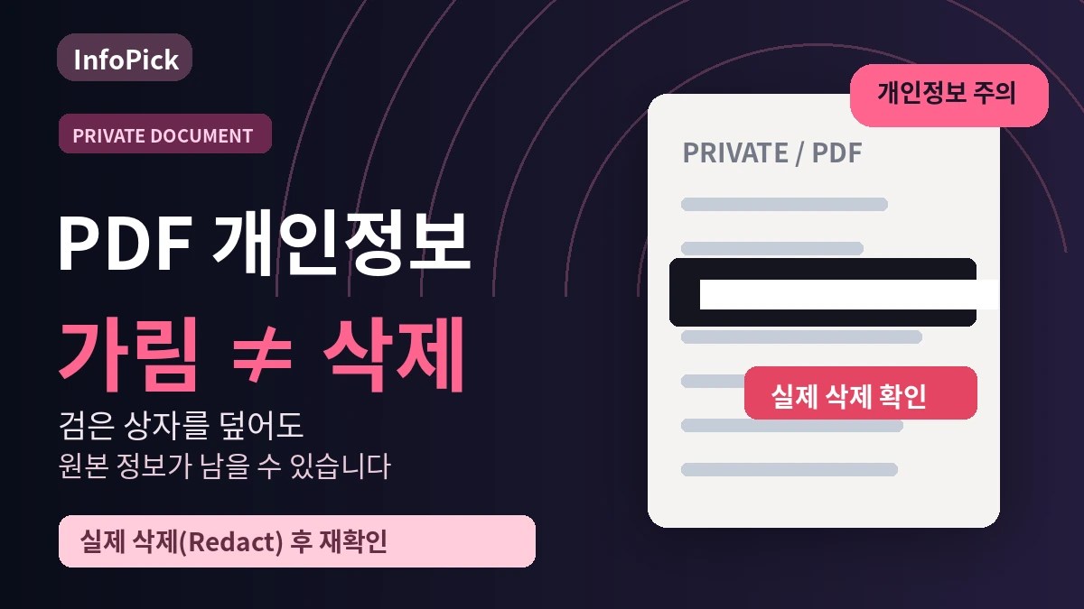 PDF 개인정보 가리는 방법 (검은 상자와 실제 내용 삭제의 차이)