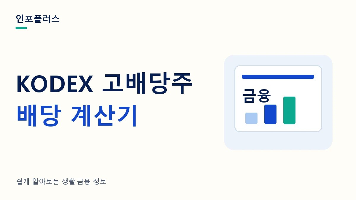 KODEX 고배당주 배당 계산기와 투자금별 분배금·재투자 비교를 소개하는 인포플러스 썸네일