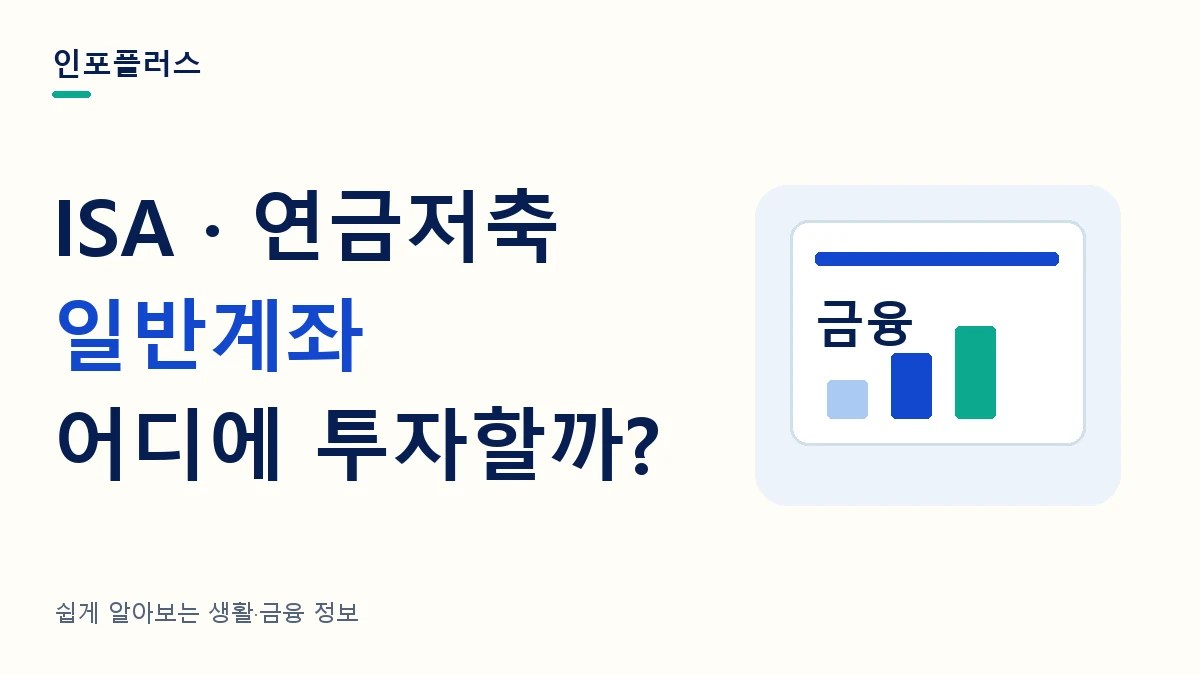 ISA · 연금저축 일반계좌 어디에 투자할까? — 인포플러스 ETF 비교·계좌 안내