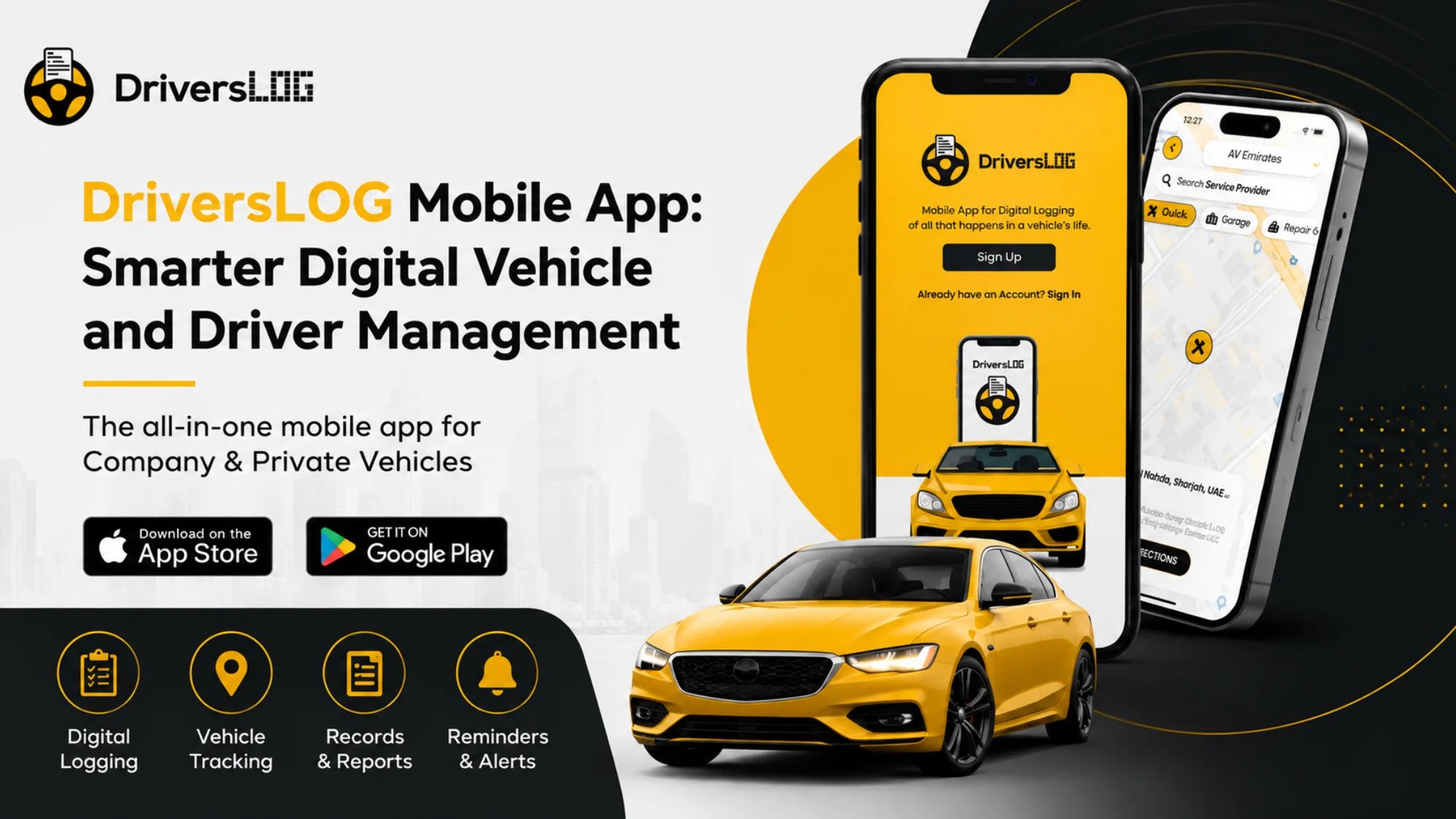 DriversLOG Mobile App for Digital Vehicle and Driver Management