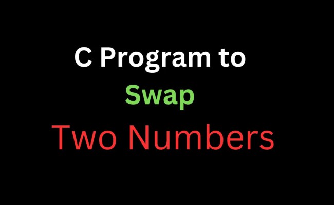 C Program To Swap Two Numbers - Informatics Practices