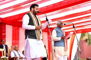 Nayab Singh Saini taking oath