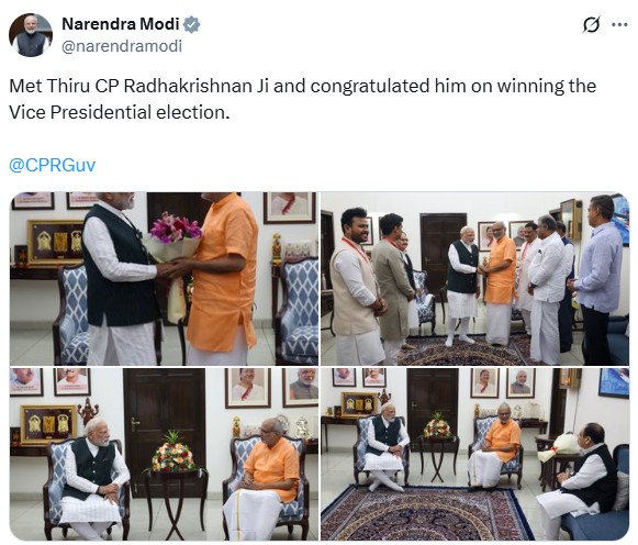 Modi Congrats CP Radhakrishnan