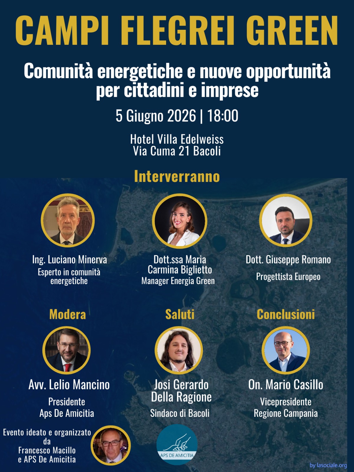 Campi Flegrei Green: a Bacoli il 5 giugno incontro sulle comunità energetiche rinnovabili