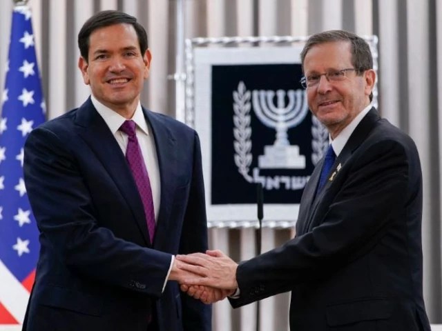 us secretary of state marco rubio and israeli president isaac herzog shake hands ahead of their meeting at the beit hanassi residence in jerusalem on september 15 2025 rubio said washington would provide unwavering support to israel in the war in gaza as he called for the eradication of hamas during a visit to the us ally on september 15 photo afp us secretary of state marco rubio and israeli president isaac herzog shake hands ahead of their meeting at the beit hanassi residence in jerusalem on september 15 2025 rubio said washington would provide unwavering support to israel in the war in gaza as he called for the eradication of hamas during a visit to the us ally on september 15 photo afp