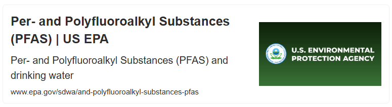 PFAs - EPA link