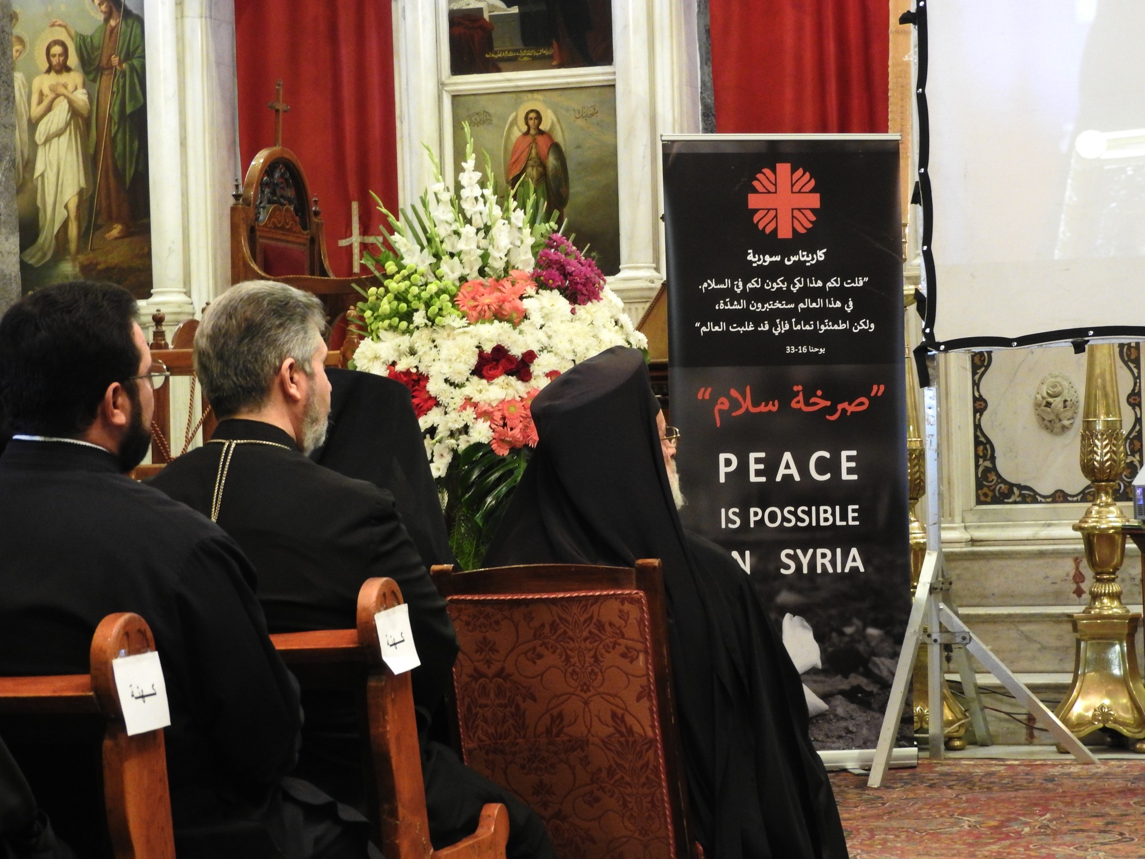 An event of prayers for peace and local youth musicians on Oct 31, 2016, at the Melkite (Greek) Catholic Patriarchate, also known as the Zeitoun Church.
