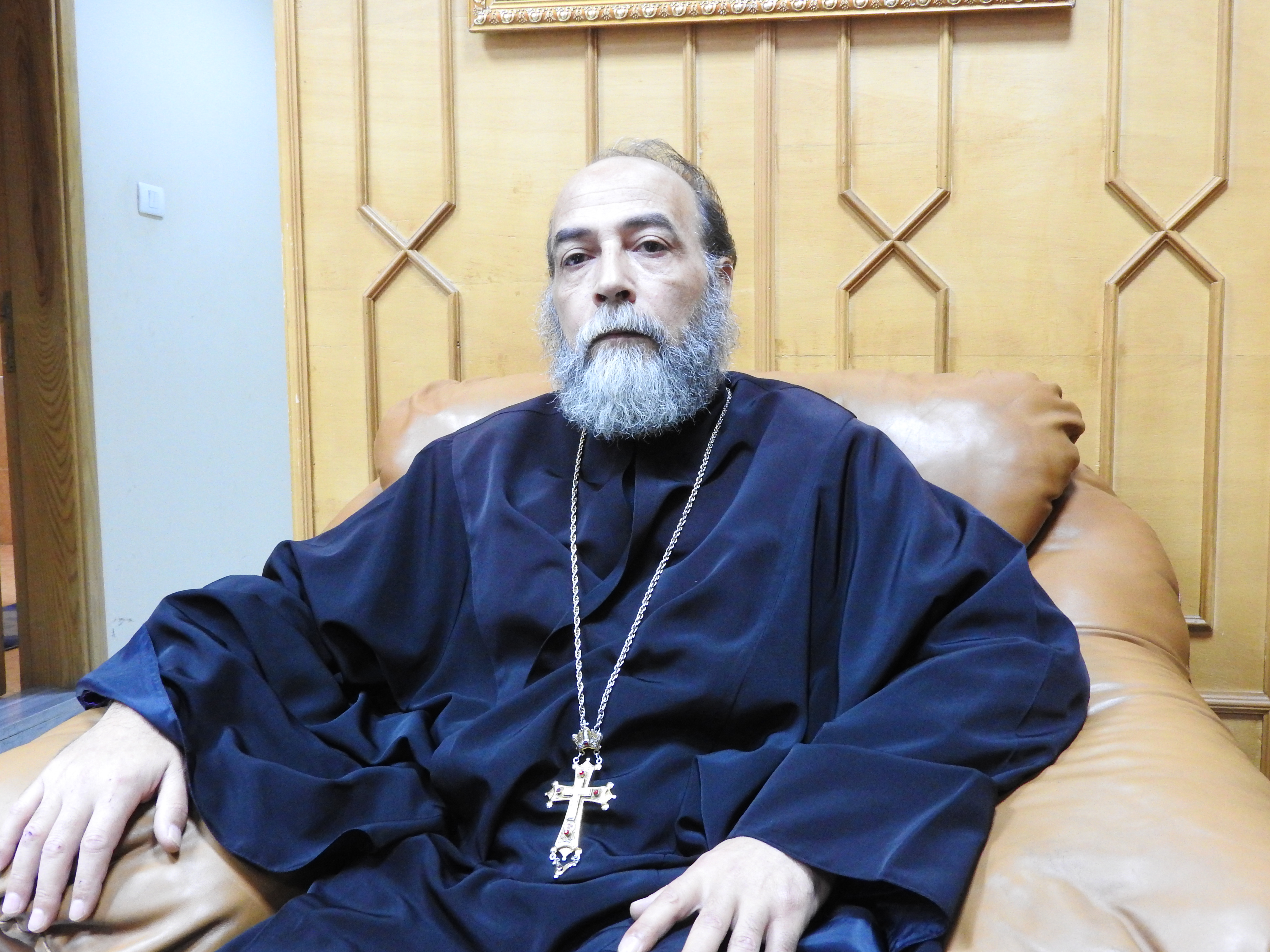 Father Georgis Rizk, who refused to be bought or bullied by terrorists who tried to get him to stand against Syria. May 2018. Some of my posts from Dara'a: https://www.facebook.com/EvaBoBeeva/posts/1925005744176077 https://www.facebook.com/EvaBoBeeva/posts/1925893510753967 https://www.facebook.com/EvaBoBeeva/posts/1925960184080633