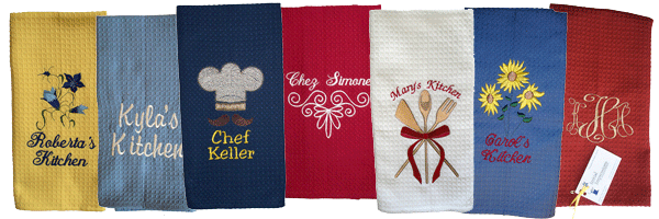 Wash up with custom hand towels! Kitchen Towels Home Initial Impressions