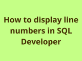 How To Display Line Numbers In Sql Developer