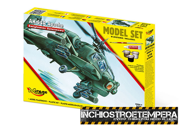 Mirage Hobby: AH-64 A APACHE [MODEL SET] 1:72 Model Kit - 18.00 €