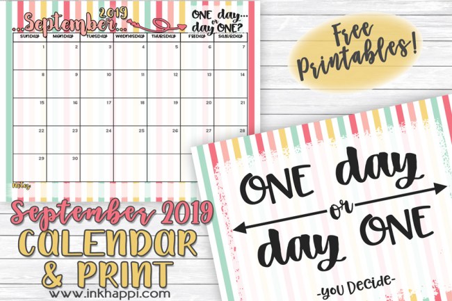 September 2019 Calendar and motivational print #freeprintable #calendar #motivationalprint