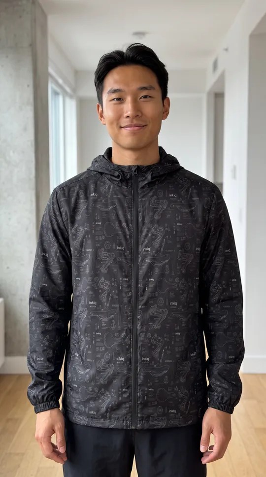 Minimalist Industrial Cycling Design (V1) Men's Windbreaker Jacket
