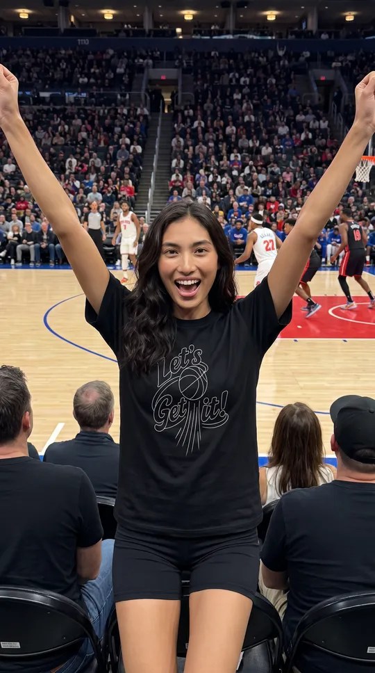 Let's Get It! Basketball Line Art Graphic Tee | Motivational Basketball Design DryBlend® T-Shirt