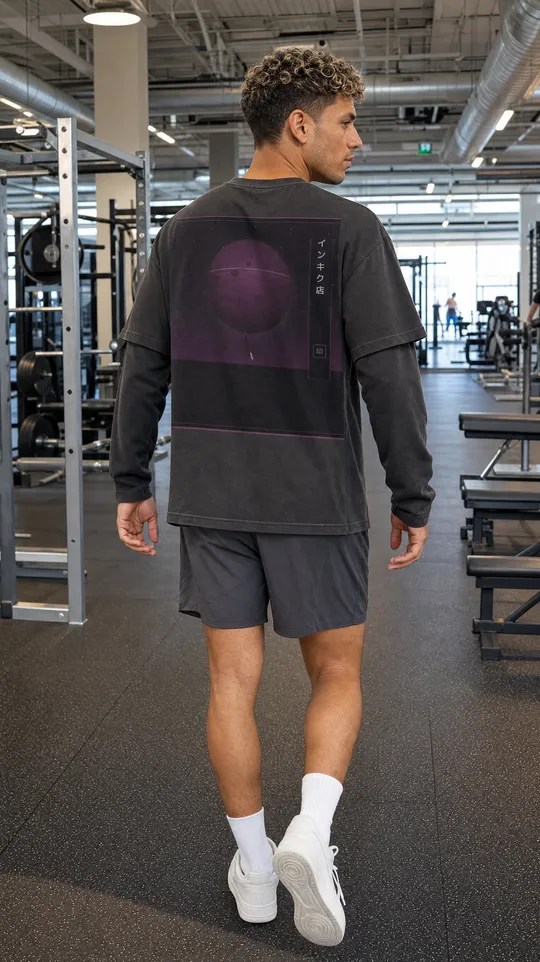 THE JAPANESE RETRO MATRIX (V1)  Premium Faux-Layered Faded Long Sleeve