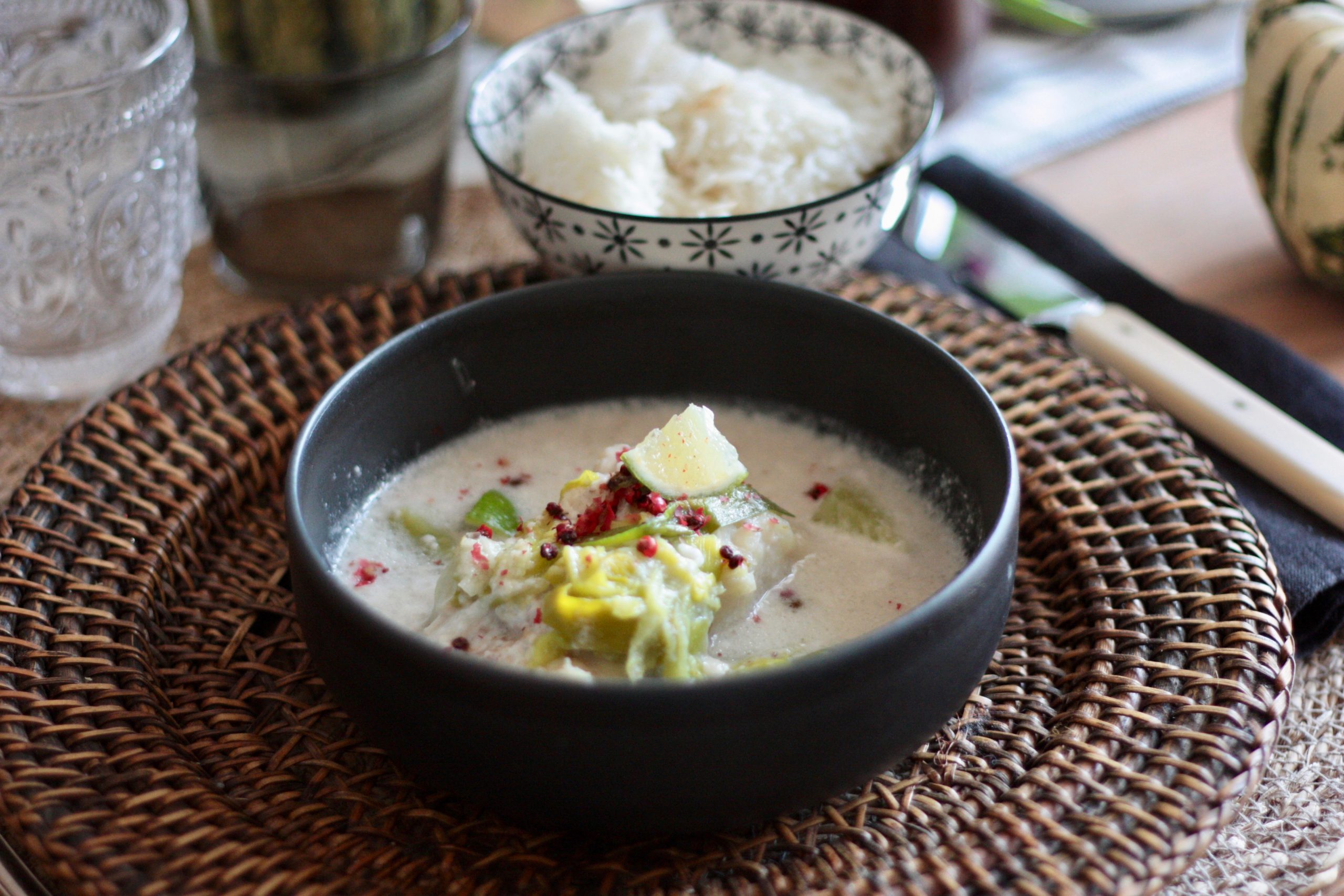 Poisson poché au lait de coco