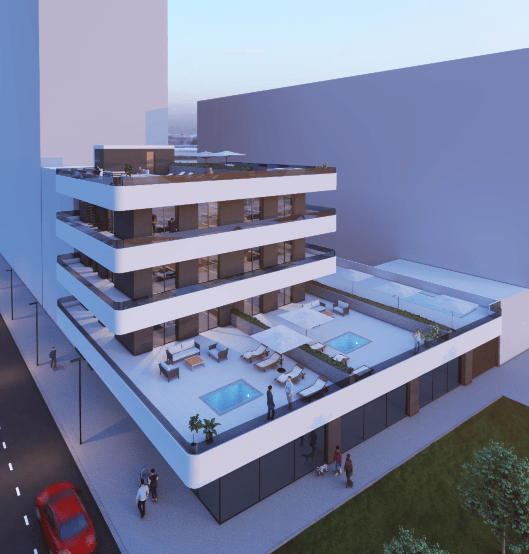 Habitatges d'obra nova a Mataró - Visualització exterior de la promoció Carrer Ictíneo