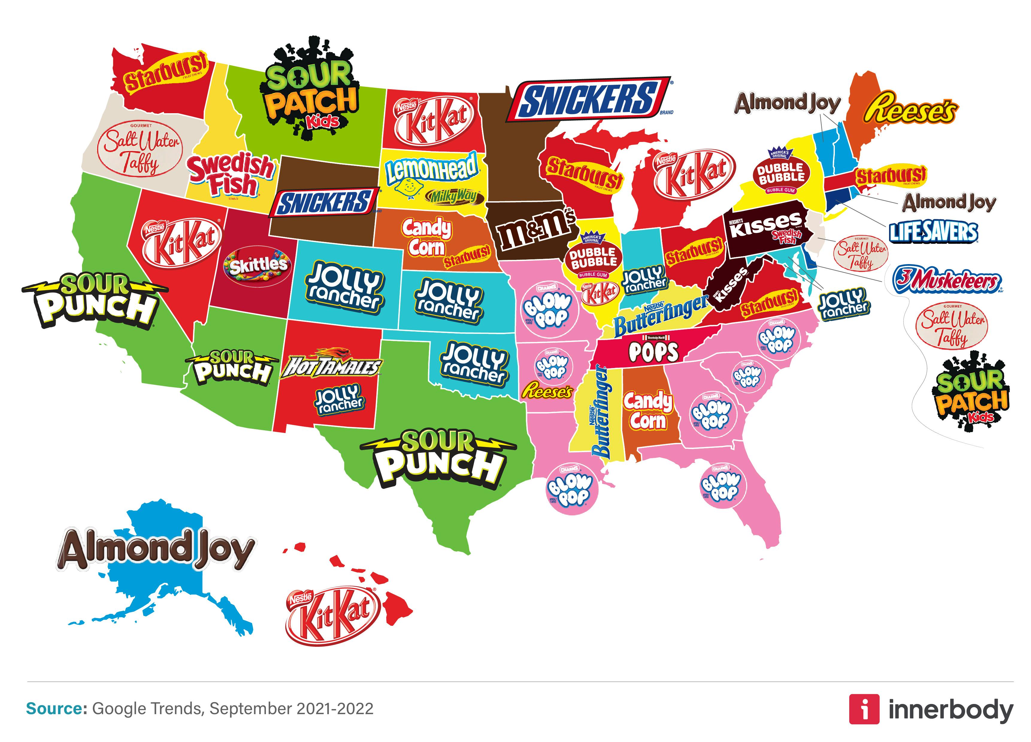 Top Candies By State Top Candy By State 2 