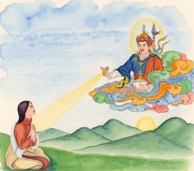 Guru Rinpoche healing devotee