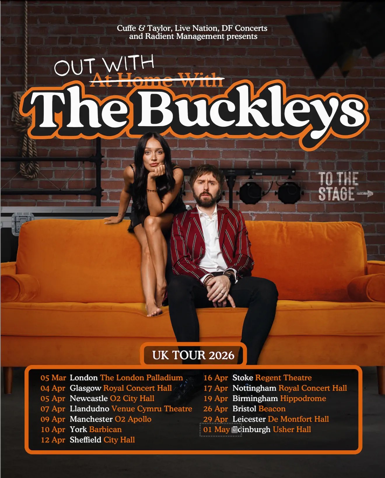 JAMES AND CLAIR BUCKLEY ANNOUNCE FIRST EVER LIVE TOUR