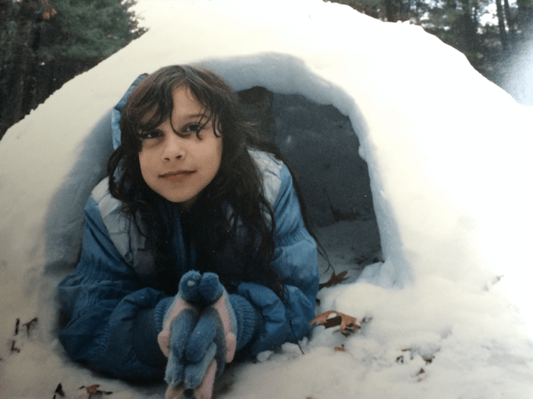 Me in an igloo he helped me build