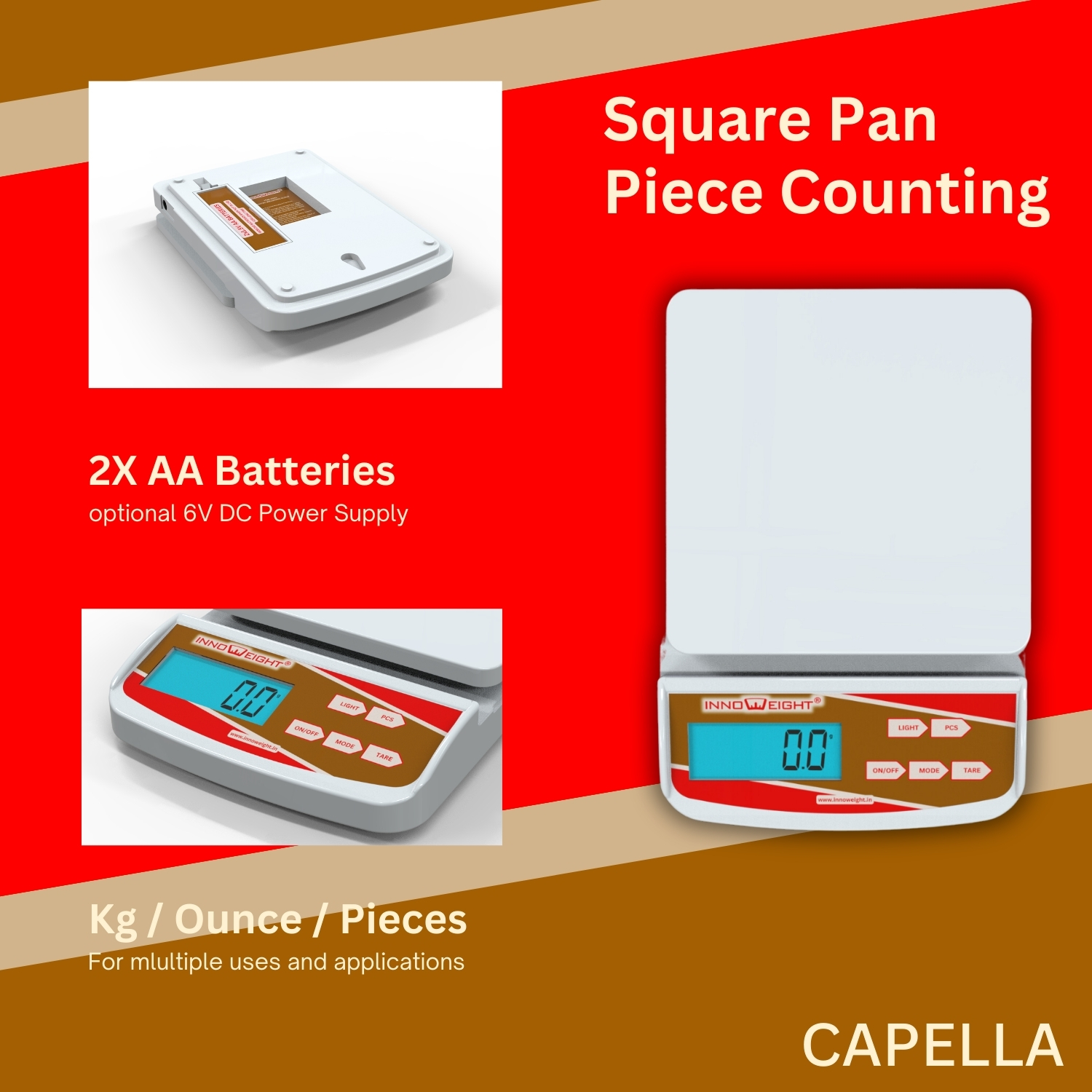 Innoweight Capella Portable Weighing Scale. Light Weight. Easy to Carry. 10KG Capacity