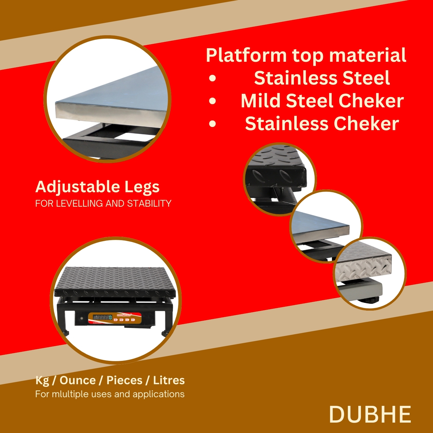 Innoweight® Dubhe 500mmX500mm Chikan Weight Scale. 100KG to 300KG. FRONT BACK DISPLAY OPTION