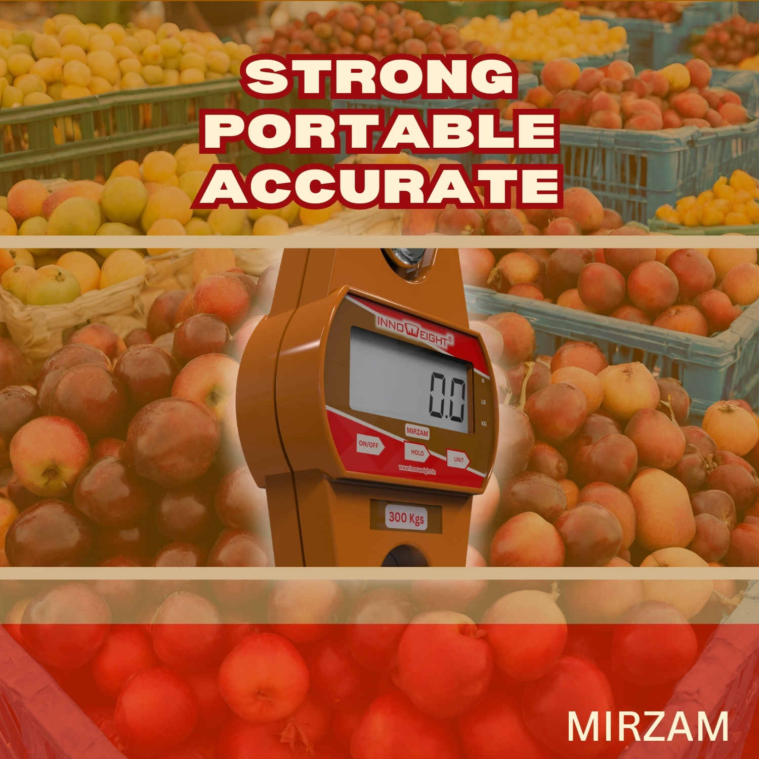 Innoweight® Mirzam Digital Hanging Scale. Abs Plastic Body. 30kg To 300kg. Mini Crane Scale