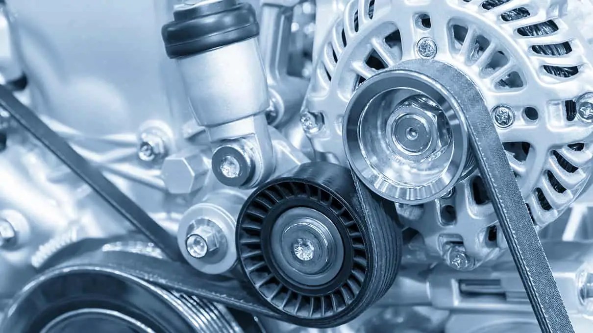 Alternator parts of a car