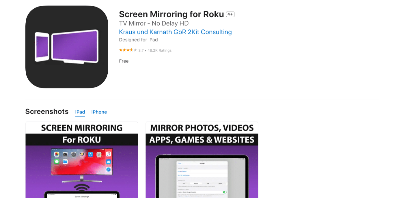Mirror for Roku