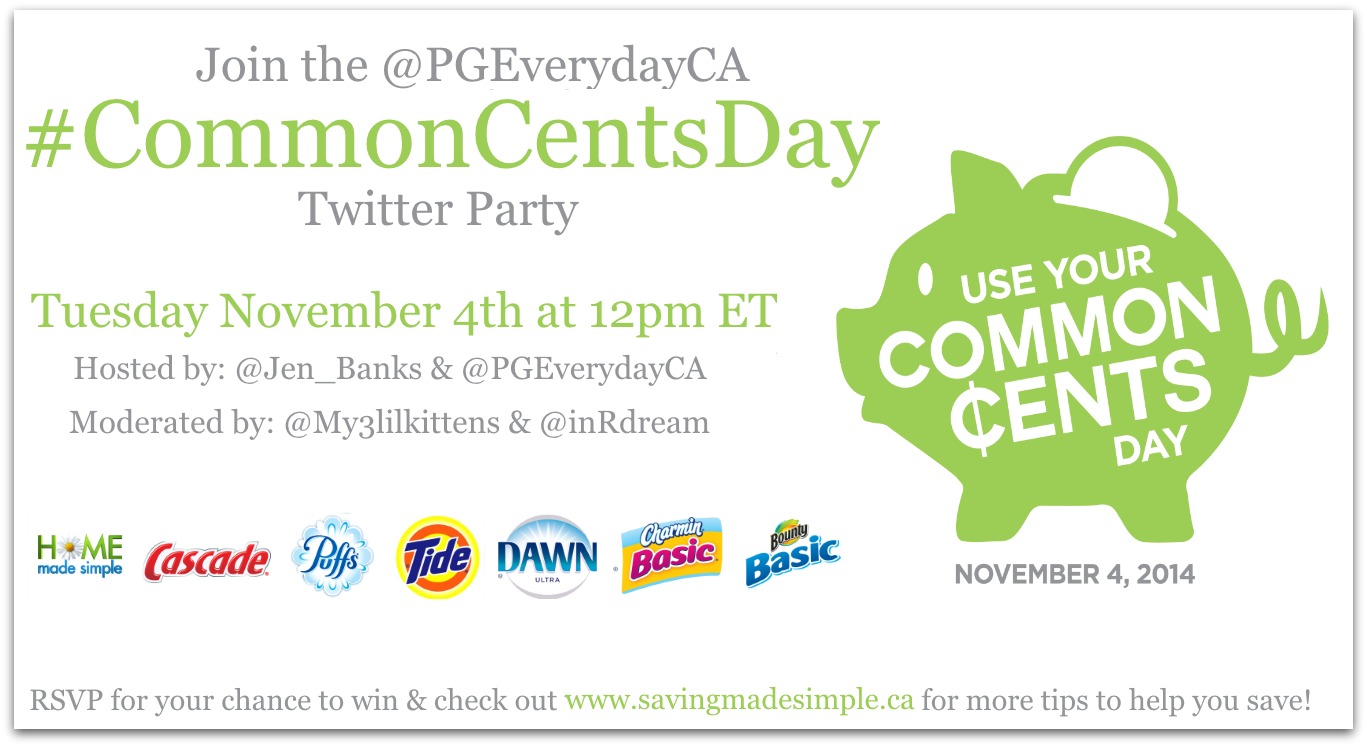 Use Your Common Cents Day – Twitter Party RVSP #CommonCentsDay #PGmom