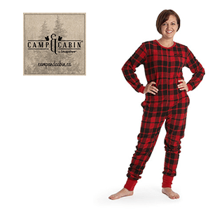 red-plaid Camp & Cabin by Snugabye adult onsie sleepers