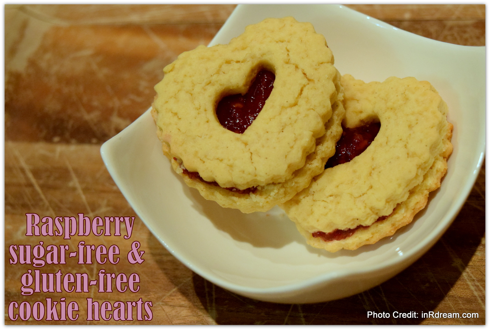 Raspberry Sugar-Free Cookie Hearts Recipe