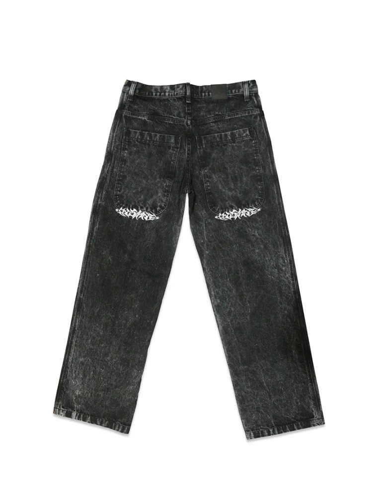 Baggy Jeans Acid Wash Letter