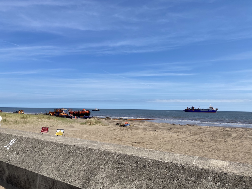 Dredging and sand replacement at Sutton-on-Sea's beach