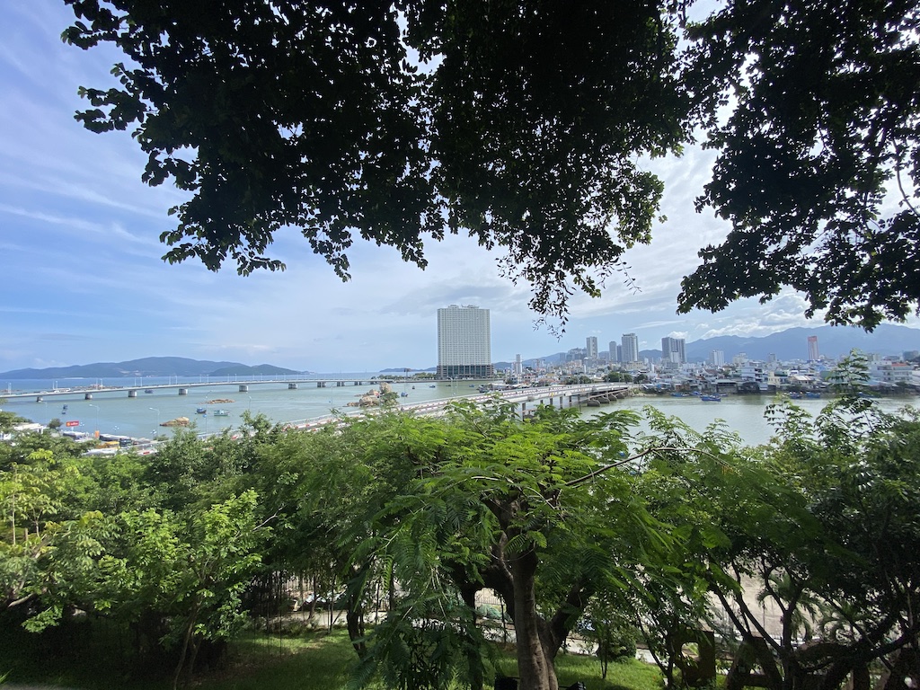Nha Trang's cityscape, with an estuary and bridges in the foreground