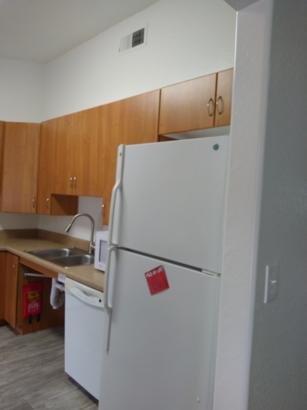 No doors under the sink either. I have to lean down to reach sink.