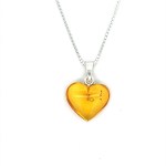 Herzkette, Bernstein Herz, Amber Heart, Bernsteinherz, Sterling Silber, 20mm