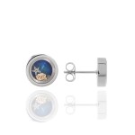 Seestern Ohrstecker blau, Edelstahl mit Küstensand