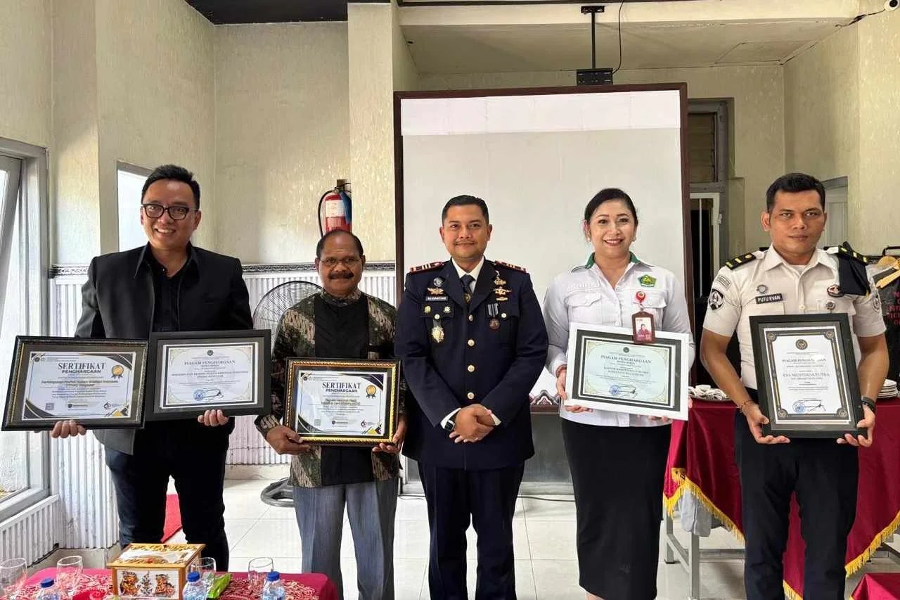 Suasana tasyakuran Hari Bakti Pemasyarakatan ke-62 di Rutan Kelas IIB Klungkung.