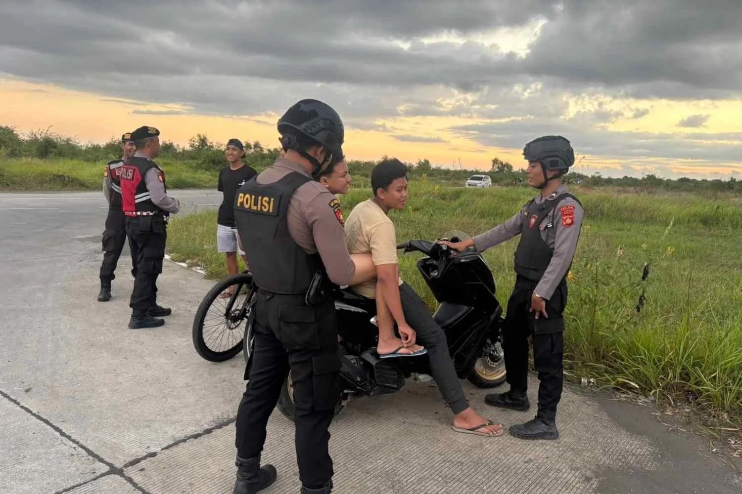Cegah Balap Liar, Tim Raimas Samapta Polres Klungkung Pantau Areal PKB
