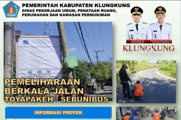 Pemeliharaan Berkala Jalan Toyapakeh–Sebunibus, Pemkab Klungkung Permaklumkan Masyarakat Selama Pelaksanaan Pekerjaan