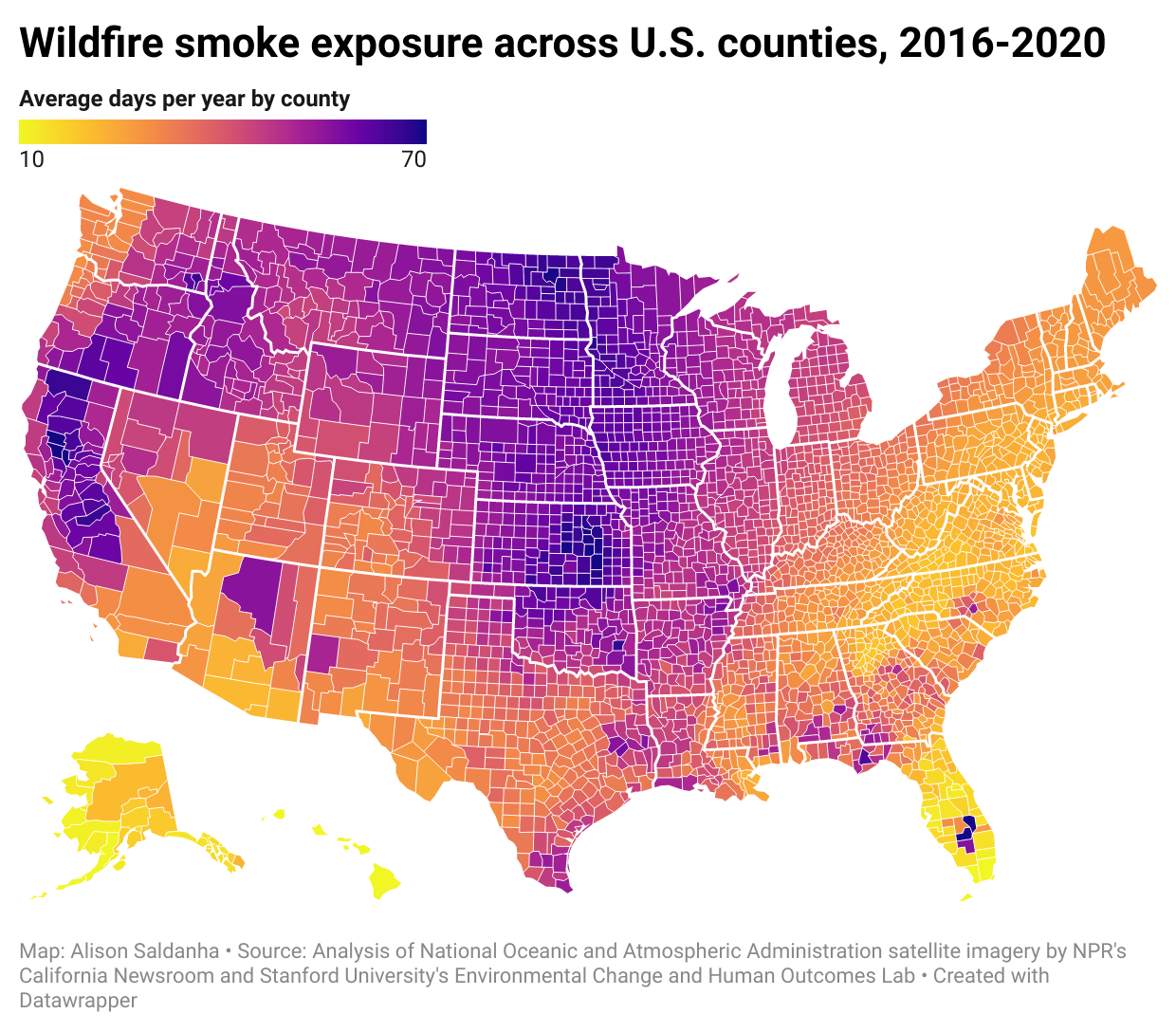 Dangerous Air We Mapped The Rise In Wildfire Smoke Across America 2. US After 